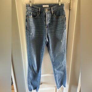 LOFT Light Blue Distressed Ankle Jeans